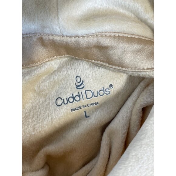 Cuddl Duds Double Plush Velour Tunic Shirt Size Large Button Front Soft Gold - Picture 4 of 7